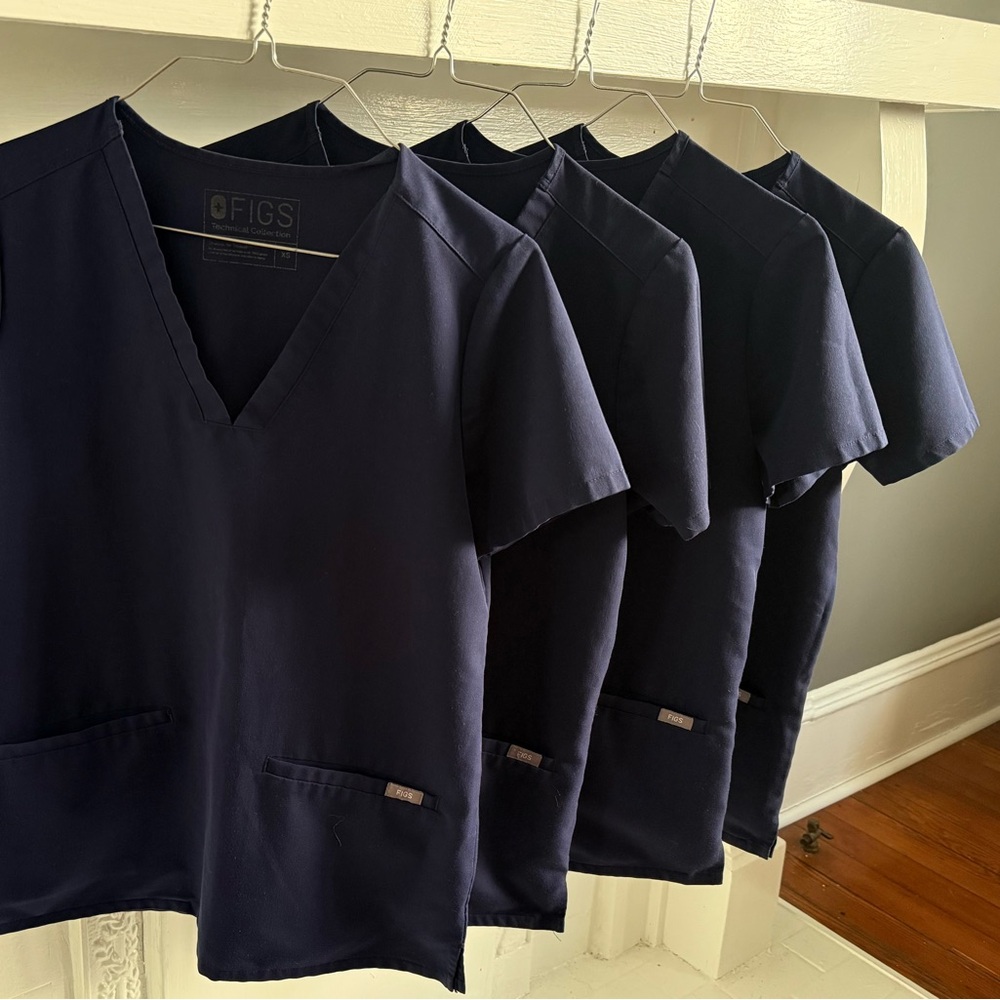 Figs Navy 10 piece bundle of Scrub Tops & pants